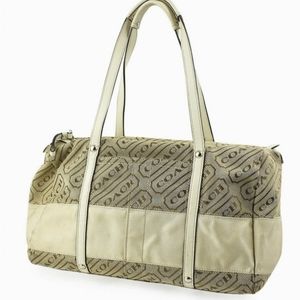 COACH LOZENGE SATCHEL SIGNATURE TAN BEIGE bag